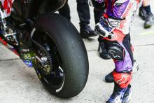 Jorge Martin, looking at his rear tyre after the race, MotoGP race, Australian MotoGP 21 September