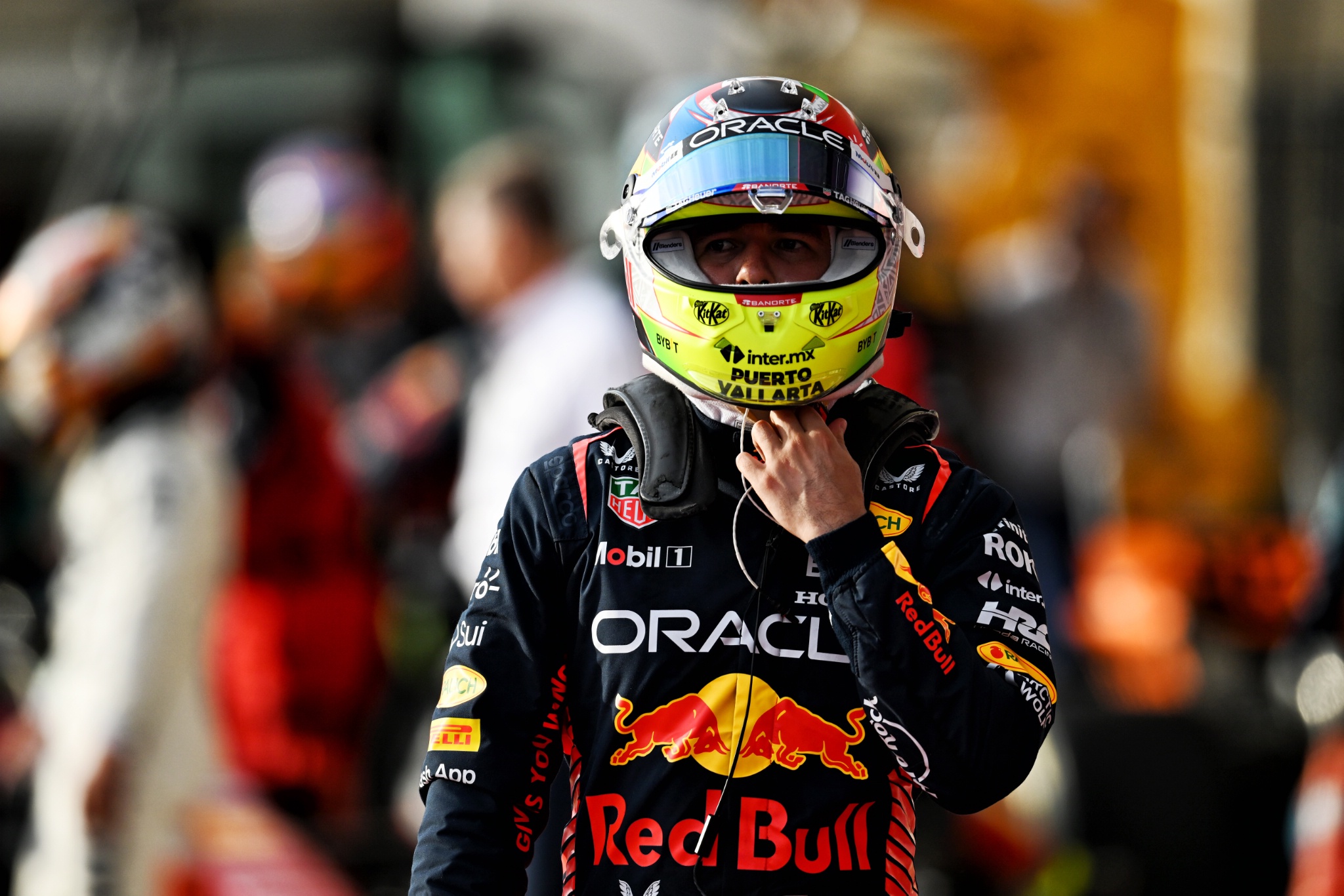 Sergio Perez (MEX) Red Bull Racing in Sprint parc ferme. Formula 1 World Championship, Rd 19, United States Grand Prix,